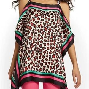 NWT! New York and company leopard cold shoulder top